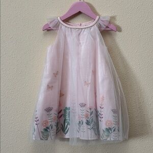 Catherine Malandrino Mini Toddler Pink Tulle Overlay Floral Print Dress 3T